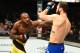 GLASGOW, SCOTLAND - JULY 16: (L-R) Khalil Rountree Jr. punches Paul Craig of Scotland in their light heavyweight bout during the UFC Fight Night event at the SSE Hydro Arena Glasgow on July 16, 2017 in Glasgow, Scotland. (Photo by Josh Hedges/Zuffa LLC/Z