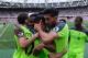 Liverpool's Brazilian midfielder Philippe Coutinho (C) celebrates with teammates Liverpool's German midfielder Emre Can (R) and Liverpool's English striker Daniel Sturridge (2L) after he scored their second goal during the English Premier League football
