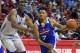 LAS VEGAS, NV - JULY 08: Markelle Fultz #7 of the Philadelphia 76ers drives against Kevon Looney #5 of the Golden State Warriors during the 2017 Summer League at the Thomas & Mack Center on July 8, 2017 in Las Vegas, Nevada. NOTE TO USER: User expressly
