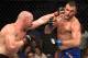 UNIONDALE, NY - JULY 22: (L-R) Patrick Cummins punches Gian Villante in their light heavyweight bout during the UFC Fight Night event inside the Nassau Veterans Memorial Coliseum on July 22, 2017 in Uniondale, New York. (Photo by Josh Hedges/Zuffa LLC/Zu