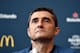 Barcelona's coach Ernesto Valverde listens during a press conference at the Red Bull Arena in Harrison, New Jersey, on July 21, 2017, a day before his team's match against Juventus FC. / AFP PHOTO / JEWEL SAMAD (Photo credit should read JEWEL SAM