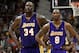 Despite the tension in their relationship, Shaquille O'Neal (left) and Kobe Bryant (right) won three championships for the Lakers together.