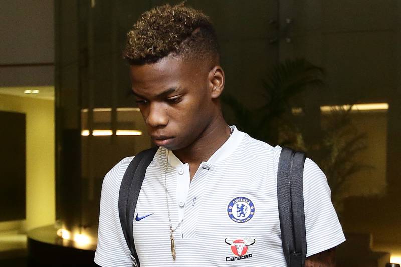 SINGAPORE - JULY 23: Charly Musonda Jr of Chelsea FC arrives at Jet Quay Private Terminal ahead of the International Champions Cup on July 23, 2017 in Singapore. (Photo by Suhaimi Abdullah/Getty Images for ICC)