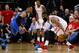 HOUSTON, TX - APRIL 25: James Harden #13 of the Houston Rockets looks to drive on Russell Westbrook #0 of the Oklahoma City Thunder during Game Five of the Western Conference Quarterfinals game of the 2017 NBA Playoffs at Toyota Center on April 25, 2017