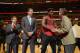 CHICAGO, IL - APRIL 28: Jimmy Butler receives NBA Cares Community Assist Award for April before the game between the Boston Celtics and Chicago Bulls in Game Six of the Eastern Conference Quarterfinals of the 2017 NBA Playoffs on April 28, 2017 at the Un