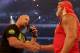 Steve Austin and Hulk Hogan meet in the ring at WrestleMania 30.