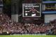 BIRMINGHAM, ENGLAND - AUGUST 16: A tribute for Dalian Atkinson is seen on the screen inside the stadium during the Sky Bet Championship match between Aston Villa and Huddersfield Town at Villa Park on August 16, 2016 in Birmingham, England. (Photo by S