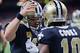 NEW ORLEANS, LA - NOVEMBER 13: Drew Brees #9 congratulates Brandin Cooks #10 of the New Orleans Saints after catching a touchdown pass during a game against the Denver Broncos at Mercedes-Benz Superdome on November 13, 2016 in New Orleans, Louisiana. Th