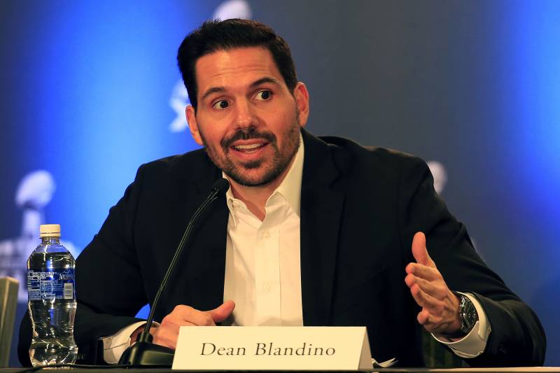 PHOENIX, AZ - JANUARY 29: NFL Vice President of Officiating Dean Blandino attends the Super Bowl XLIX Football Operations Press Conference on January 29, 2015 in Phoenix, Arizona. (Photo by Rob Carr/Getty Images)