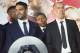 Monaco's French forward Kylian Mbappe (C) looks on next to Monaco's Colombian forward Radamel Falcao (L) and Monaco's Portuguese coach Leonardo Jardim as they acknowledge their fans on May 21, 2017 in Monaco, during a celebration to mark the club winning