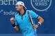 Aug 19, 2017; Mason, OH, USA; John Isner (USA) reacts against Grigor Dimitrov (ESP) during the Western and Southern Open at the Lindner Family Tennis Center. Mandatory Credit: Aaron Doster-USA TODAY Sports