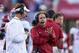 FAYETTEVILLE, AR - OCTOBER 8: Offensive Coordinator Lane Kiffin and Head Coach Nick Saban of the Alabama Crimson Tide talk on the sidelines during a game against the Arkansas Razorbacks at Razorback Stadium on October 8, 2016 in Fayetteville, Arkansas.