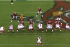 Tampa Bay Buccaneers have three tight ends on the field. Myles Garrett is in a 4i alignment.