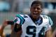 CHARLOTTE, NC - SEPTEMBER 25: Kony Ealy #94 of the Carolina Panthers against the Minnesota Vikings during the game at Bank of America Stadium on September 25, 2016 in Charlotte, North Carolina. The Vikings won 22-10. (Photo by Grant Halverson/Getty Imag