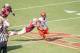 TALLAHASSEE, FL - OCTOBER 31: Defensive back Derwin James #3 of the Florida State Seminoles attempts to sack quarterback Eric Dungey #2 of the Syracuse Orange on October 31, 2015 at Doak Campbell Stadium in Tallahassee, FL. (Photo by Michael Chang/Getty
