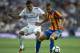 MADRID, SPAIN - AUGUST 27: Casemiro (L) of Real Madrid competes for the ball with Rodrigo Moreno of Valencia during the La Liga match between Real Madrid and Valencia at Estadio Santiago Bernabeu on August 27, 2017 in Madrid, Spain. (Photo by fotopress/