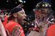 Kenyon Martin celebrates his team's championship.