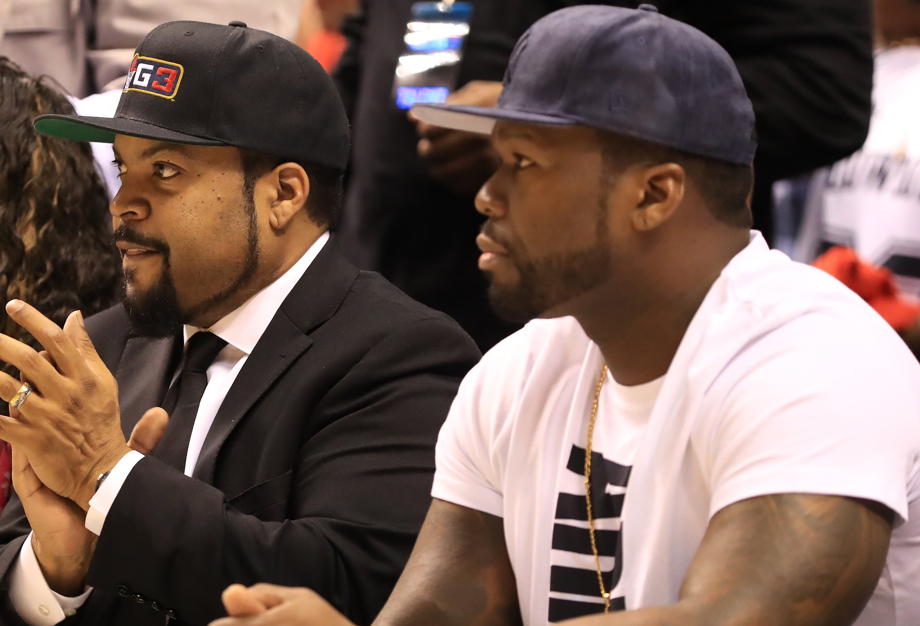 Floyd Mayweather and 50 Cent spotted at Kings Playoffs Game 2