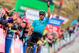Astana's Colombian Miguel Angel Lopez celebrates while crossing the finish line after winning the 11th stage during the 72nd edition of 'La Vuelta' Tour of Spain cycling race, a 187,50 km route between Lorca to Calar Alto on August 30, 2017. / AFP PHOTO /