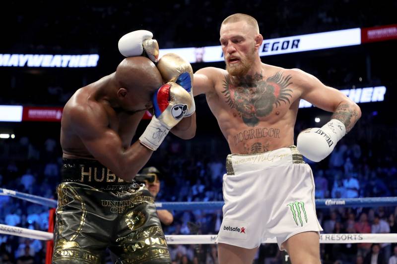 McGregor on the attack against Mayweather.