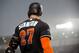WASHINGTON, DC - AUGUST 29: Giancarlo Stanton #27 of the Miami Marlins stands on deck in the first inning against the Washington Nationals at Nationals Park on August 29, 2017 in Washington, DC. (Photo by Patrick McDermott/Getty Images)