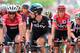 Trek Segafredo's Spanish Alberto Contador (L) and Sky's British Christopher Froome (R) cross the finish line of the 10th stage during the 72nd edition of 'La Vuelta' Tour of Spain cycling race, a 164,8 km route between Caravaca to Alhama de Murcia, on Aug
