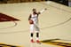 CLEVELAND, OH - JUNE 09: Kyrie Irving #2 of the Cleveland Cavaliers calls out a play against the Golden State Warriors in Game Four of the 2017 NBA Finals on June 9, 2017 at Quicken Loans Arena in Cleveland, Ohio. NOTE TO USER: User expressly acknowledge