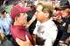 ATLANTA, GA - SEPTEMBER 02: Head coach Nick Saban of the Alabama Crimson Tide speaks with head coach Jimbo Fisher of the Florida State Seminoles after their game at Mercedes-Benz Stadium on September 2, 2017 in Atlanta, Georgia. (Photo by Scott Cunningh