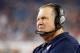 FOXBORO, MA - AUGUST 31: Bill Belichick of the New England Patriots watches the action against the New York Giants in the second half during a preseason game on August 31, 2017 in Foxboro, Massachusetts. (Photo by Jim Rogash/Getty Images)