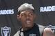 Jun 13, 2017; Alameda, CA, USA; Oakland Raiders running back Jalen Richard addresses the media during minicamp press conference at the Raiders practice facility. Mandatory Credit: Kirby Lee-USA TODAY Sports