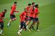(LtoR) Paris Saint-Germain's French defender Layvin Kurzawa, Paris Saint-Germain's German midfielder Julian Draxler, Paris Saint-Germain's French forward Kylian Mbappe, Paris Saint-Germain's Spanish defender Yuri Berchiche, Paris Saint-Germain's Italian m