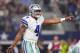 ARLINGTON, TX - AUGUST 26: Dak Prescott #4 of the Dallas Cowboys gestures behind the line in the first half of a preseason game against the Oakland Raiders at AT&T Stadium on August 26, 2017 in Arlington, Texas. (Photo by Tom Pennington/Getty Images)