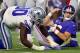 ARLINGTON, TX - SEPTEMBER 10: Eli Manning #10 of the New York Giants is sacked for a loss by Demarcus Lawrence #90 of the Dallas Cowboys in the first quarter at AT&T Stadium on September 10, 2017 in Arlington, Texas. (Photo by Tom Pennington/Getty Image