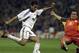MADRID, SPAIN - APRIL 18: Real Madrid's Raul (L), who scored two goals during the game, fights for the ball with Istanbul Galatasaray's Kaya Suat 18 April 2001, during their Champions League quarter final second leg match in Madrid. Real Madrid won 3-0