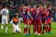Bayern celebrate as they thrash Shakhtar Donetsk 7-0 in 2015.