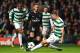 Celtic's Swedish defender Mikael Lustig (R) tackles Paris Saint-Germain's Brazilian striker Neymar during the UEFA Champions League Group B football match between Celtic and Paris Saint-Germain (PSG) at Celtic Park in Glasgow, on September 12, 2017. / AFP