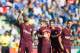 GETAFE, SPAIN - SEPTEMBER 16: Paulinho of FC Barcelona celebrates with teammates after scoring his team's 2nd goal during the La Liga match between Getafe and Barcelona at Coliseum Alfonso Perez on September 16, 2017 in Getafe, . (Photo by Denis Doyle/Get