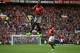 MANCHESTER, ENGLAND - SEPTEMBER 17: Romelu Lukaku of Manchester United celebrates scoring his sides third goal during the Premier League match between Manchester United and Everton at Old Trafford on September 17, 2017 in Manchester, England. (Photo by