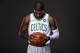 BOSTON, MA - SEPTEMBER 1: Kyrie Irving poses for a portrait after getting introduced as Boston Celtics on September 1, 2017 at the TD Garden in Boston, Massachusetts. NOTE TO USER: User expressly acknowledges and agrees that, by downloading and or using