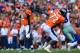 DENVER, CO - SEPTEMBER 17: Quarterback Trevor Siemian #13 of the Denver Broncos passes against the Dallas Cowboys in the first quarter of a game at Sports Authority Field at Mile High on September 17, 2017 in Denver, Colorado. (Photo by Dustin Bradford/G