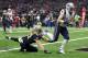 NEW ORLEANS, LA - SEPTEMBER 17: Rex Burkhead #34 of the New England Patriots scores a touchdown over Alex Anzalone #47 of the New Orleans Saints at the Mercedes-Benz Superdome on September 17, 2017 in New Orleans, Louisiana. (Photo by Chris Graythen/G