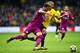 WATFORD, ENGLAND - SEPTEMBER 16: Kyle Walker of Manchester City and Richarlison de Andrade of Watford battle for possession during the Premier League match between Watford and Manchester City at Vicarage Road on September 16, 2017 in Watford, England. (P