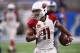 DETROIT, MI - SEPTEMBER 10: Larry Fitzgerald #11 of the Arizona Cardinals runs after a catch while playing the Detroit Lions at Ford Field on September 10, 2017 in Detroit, Michigan. (Photo by Gregory Shamus/Getty Images)