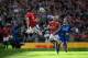 MANCHESTER, ENGLAND - SEPTEMBER 17: Phil Jones of Manchester United wins a header while under pressure from Wayne Rooney of Everton during the Premier League match between Manchester United and Everton at Old Trafford on September 17, 2017 in Manchester,