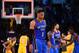 LOS ANGELES, CA - NOVEMBER 22: Russell Westbrook #0 of the Oklahoma City Thunder walks off the court after a 111-109 loss to the Los Angeles Lakers at Staples Center on November 22, 2016 in Los Angeles, California. NOTE TO USER: User expressly acknowled