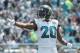 JACKSONVILLE, FL - SEPTEMBER 17: Jalen Ramsey #20 of the Jacksonville Jaguars waits for a play on the field during the first half of their game against the Tennessee Titans at EverBank Field on September 17, 2017 in Jacksonville, Florida. (Photo by Sam