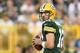 GREEN BAY, WI - SEPTEMBER 24: Aaron Rodgers #12 of the Green Bay Packers drops back to pass during a game against the Cincinnati Bengals at Lambeau Field on September 24, 2017 in Green Bay, Wisconsin. The Packers defeated the Bengals in overtime 27-24.