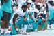 Kenny Stills (middle) kneels with his teammates. “They can bring him back in the league and put this behind us,” he says of Colin Kaepernick, “or we can continue to feel like the owners are just a bunch of rich older white men that don't agree with anything that we're doing.”