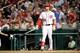 WASHINGTON, DC - AUGUST 10: Bryce Harper #34 of the Washington Nationals bats against the Miami Marlins at Nationals Park on August 10, 2017 in Washington, DC. (Photo by G Fiume/Getty Images)