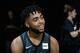 LOS ANGELES, CA - SEPTEMBER 15: D'Angelo Russell #1 of the Brooklyn Nets debuts the new jersey during the unveiling of the New NBA Partnership with Nike on September 15, 2017 in Los Angeles, California. (Photo by Josh Lefkowitz/Getty Images)